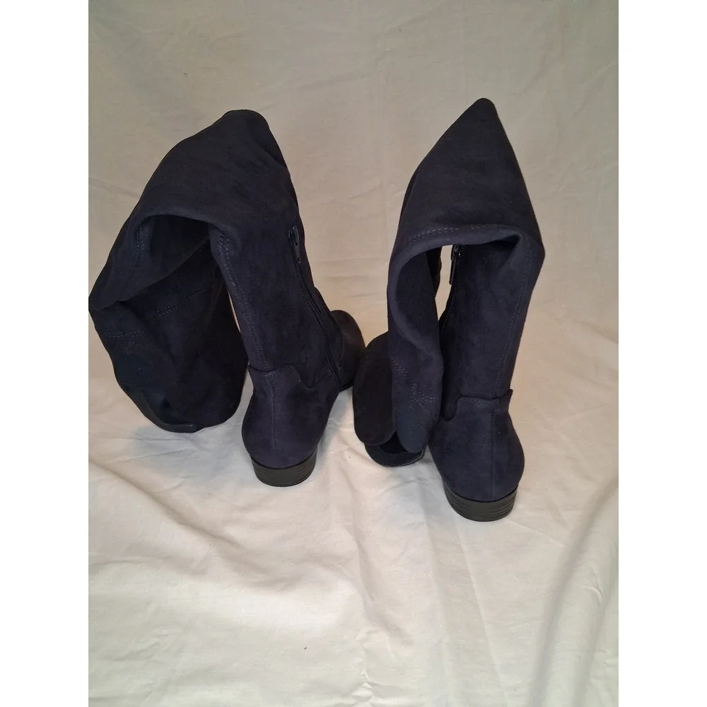 Isaac Mizrahi Live Twain Over the Knee Boots Blue Women's Size 6.5 NEW READ